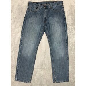 Levis 559 Jeans Mens 36X32 Relaxed Straight Leg Stretch Denim‎ Dark Wash Casual
